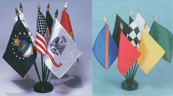 Colonial Series #1 Miniature 5 Flag Historical Desk Flag Set with Base 4" X 6" 